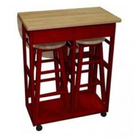 Yu Shan Co Usa Yu Shan CO USA Ltd 355-29 Breakfast cart with drop-leaf table Red 355-29